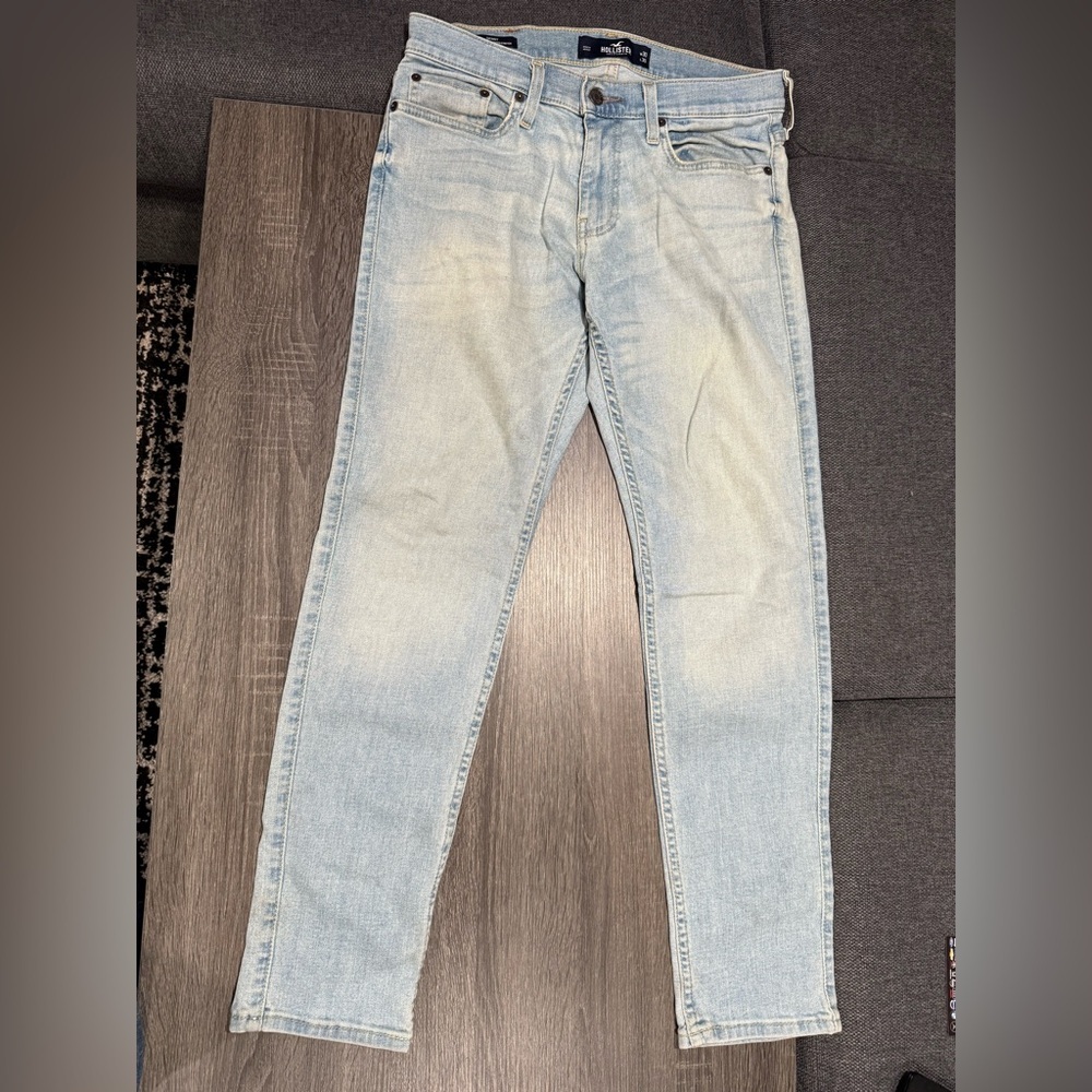 Hollister Light Blue Men's Straight Jeans - Picture 3 of 10